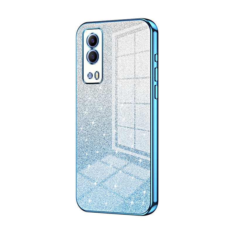 vivo iQOO Z5x Glitter Powder Electroplated Gradient Phone Case – Fashionable & Luxurious with Anti-Fingerprint Coating, Shock-Absorption, and Lens Protection