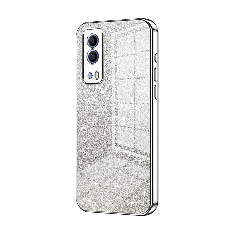 vivo T1x 5G Glitter Powder Electroplated Gradient Phone Case – Fashionable & Luxurious with Anti-Fingerprint Coating, Shock-Absorption, and Lens Protection