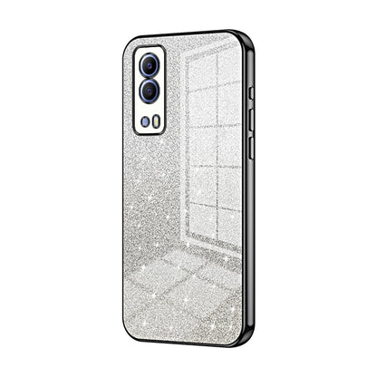 vivo iQOO Z5x Glitter Powder Electroplated Gradient Phone Case – Fashionable & Luxurious with Anti-Fingerprint Coating, Shock-Absorption, and Lens Protection