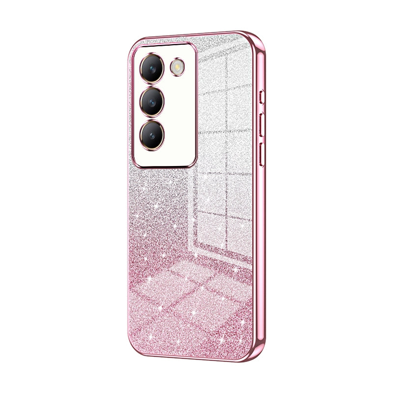vivo V30 SE Glitter Powder Electroplated Gradient Phone Case – Fashionable & Luxurious with Anti-Fingerprint Coating, Shock-Absorption, and Lens Protection