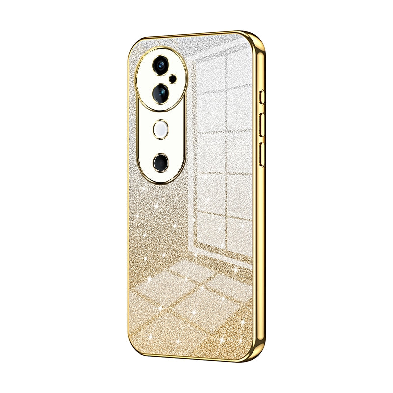 vivo S19 Glitter Powder Electroplated Gradient Phone Case – Fashionable & Luxurious with Anti-Fingerprint Coating, Shock-Absorption, and Lens Protection