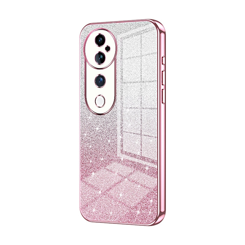 vivo S19 Pro Glitter Powder Electroplated Gradient Phone Case – Fashionable & Luxurious with Anti-Fingerprint Coating, Shock-Absorption, and Lens Protection