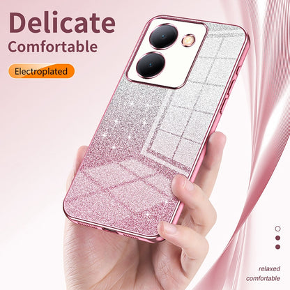 vivo V25e Glitter Powder Electroplated Gradient Phone Case – Fashionable & Luxurious with Anti-Fingerprint Coating, Shock-Absorption, and Lens Protection