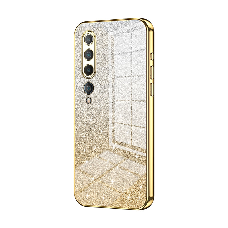 Xiaomi Mi 10 5G Glitter Powder Electroplated Gradient Phone Case – Fashionable & Luxurious with Anti-Fingerprint Coating, Shock-Absorption, and Lens Protection
