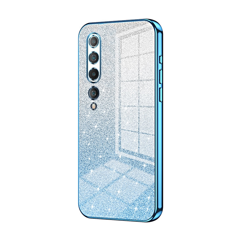 Xiaomi Mi 10 5G Glitter Powder Electroplated Gradient Phone Case – Fashionable & Luxurious with Anti-Fingerprint Coating, Shock-Absorption, and Lens Protection