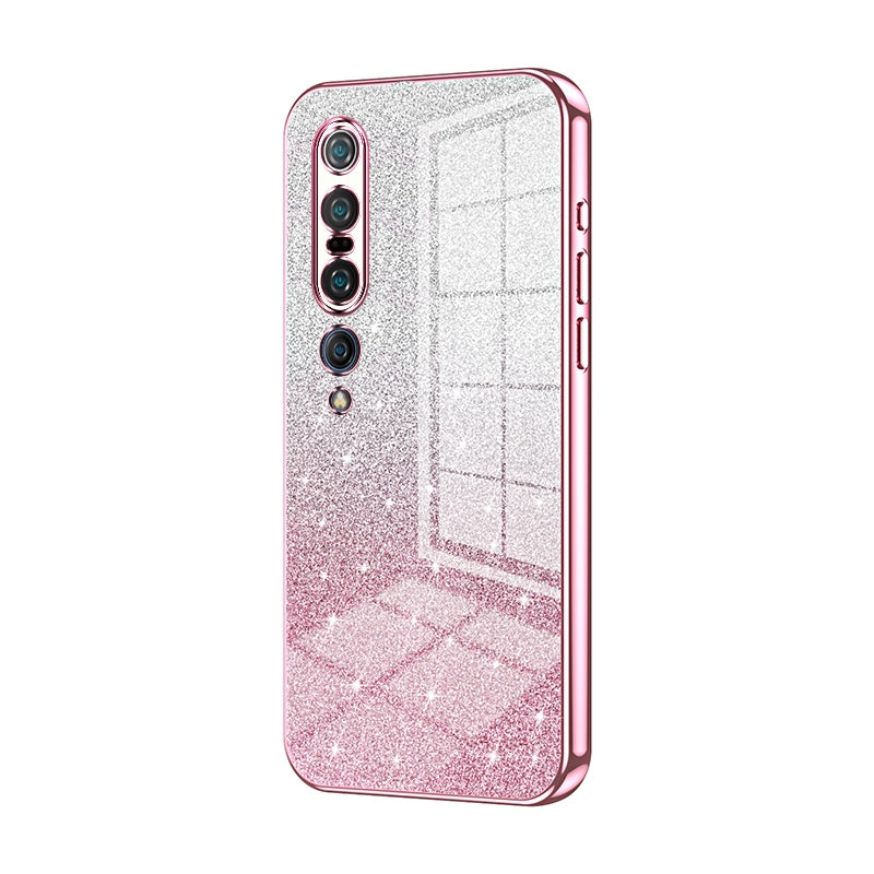 Xiaomi Mi 10 Pro 5G Glitter Powder Electroplated Gradient Phone Case – Fashionable & Luxurious with Anti-Fingerprint Coating, Shock-Absorption, and Lens Protection
