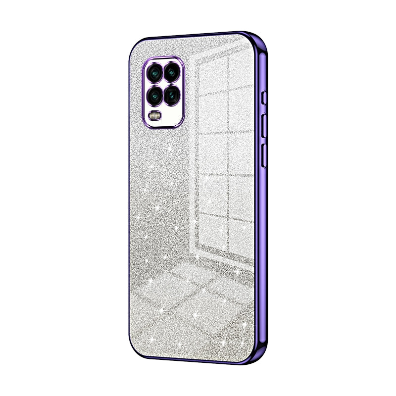 Xiaomi Mi 10 Lite 5G Glitter Powder Electroplated Gradient Phone Case – Fashionable & Luxurious with Anti-Fingerprint Coating, Shock-Absorption, and Lens Protection