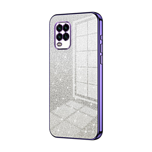 Xiaomi Mi 10 Lite 5G Glitter Powder Electroplated Gradient Phone Case – Fashionable & Luxurious with Anti-Fingerprint Coating, Shock-Absorption, and Lens Protection