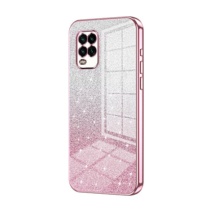 Xiaomi Mi 10 Lite 5G Glitter Powder Electroplated Gradient Phone Case – Fashionable & Luxurious with Anti-Fingerprint Coating, Shock-Absorption, and Lens Protection