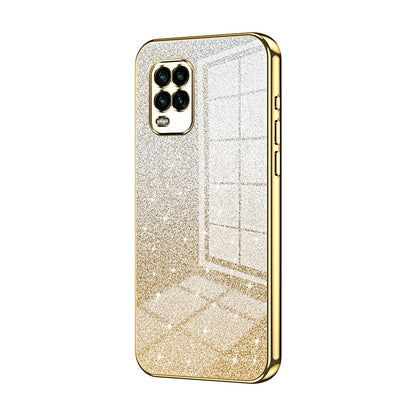 Xiaomi Mi 10 Lite 5G Glitter Powder Electroplated Gradient Phone Case – Fashionable & Luxurious with Anti-Fingerprint Coating, Shock-Absorption, and Lens Protection