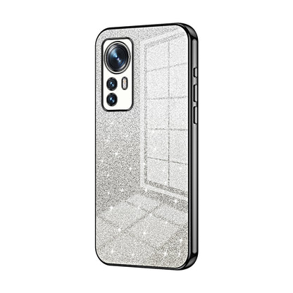 Xiaomi 12X Glitter Powder Electroplated Gradient Phone Case – Fashionable & Luxurious with Anti-Fingerprint Coating, Shock-Absorption, and Lens Protection