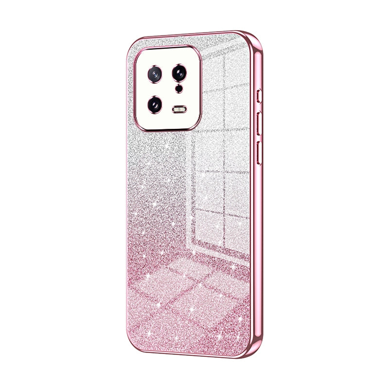 Xiaomi 13 Glitter Powder Electroplated Gradient Phone Case – Fashionable & Luxurious with Anti-Fingerprint Coating, Shock-Absorption, and Lens Protection