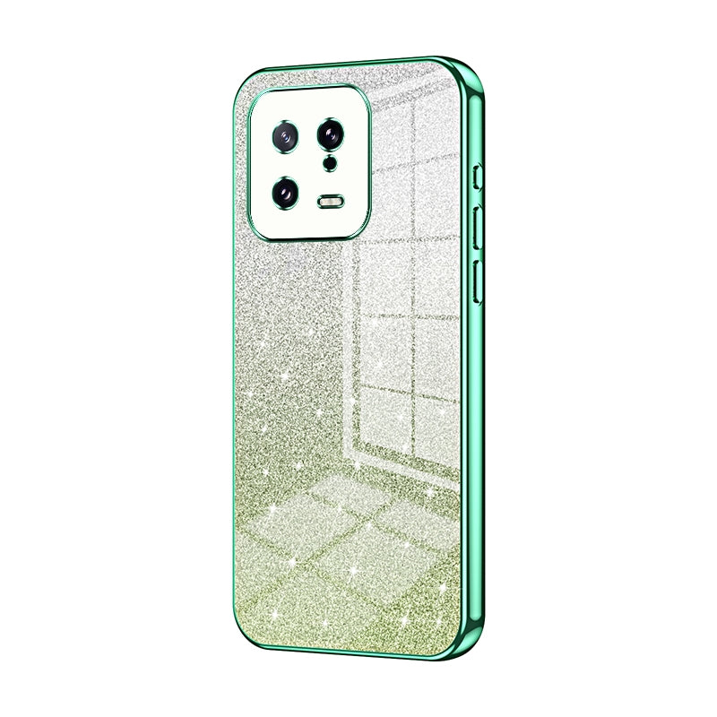 Xiaomi 13 Glitter Powder Electroplated Gradient Phone Case – Fashionable & Luxurious with Anti-Fingerprint Coating, Shock-Absorption, and Lens Protection