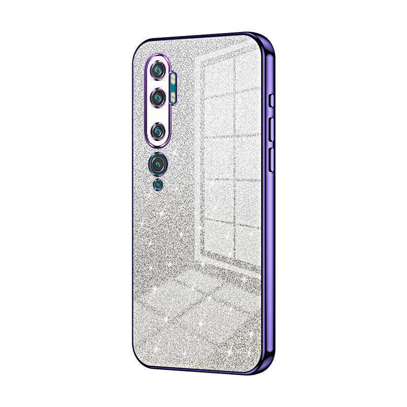 Xiaomi Mi CC9 Pro Glitter Powder Electroplated Gradient Phone Case – Fashionable & Luxurious with Anti-Fingerprint Coating, Shock-Absorption, and Lens Protection