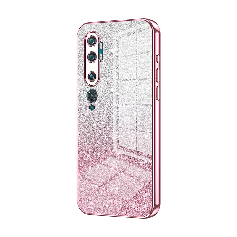 Xiaomi Mi CC9 Pro Glitter Powder Electroplated Gradient Phone Case – Fashionable & Luxurious with Anti-Fingerprint Coating, Shock-Absorption, and Lens Protection