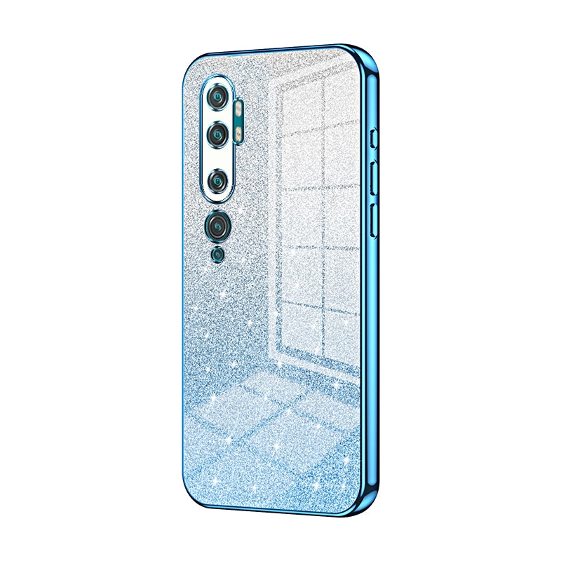 Xiaomi Mi Note 10 Glitter Powder Electroplated Gradient Phone Case – Fashionable & Luxurious with Anti-Fingerprint Coating, Shock-Absorption, and Lens Protection