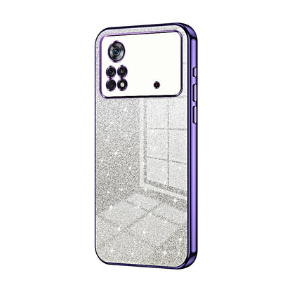 Xiaomi Poco X4 Pro 5G Glitter Powder Electroplated Gradient Phone Case – Fashionable & Luxurious with Anti-Fingerprint Coating, Shock-Absorption, and Lens Protection