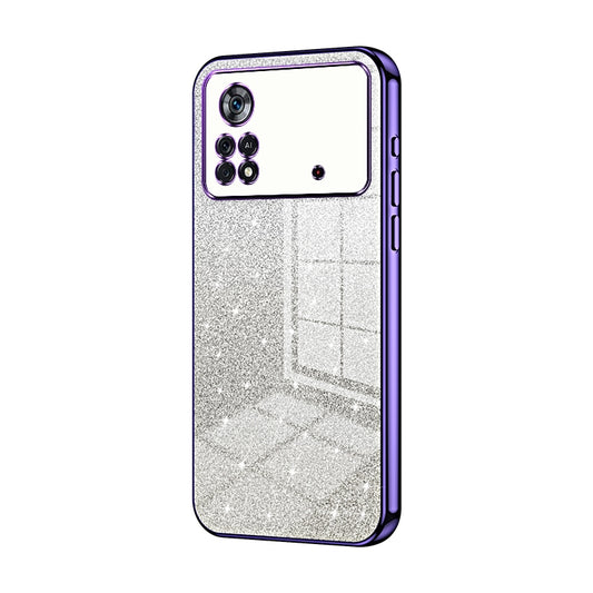 Xiaomi Poco X4 Pro 5G Glitter Powder Electroplated Gradient Phone Case – Fashionable & Luxurious with Anti-Fingerprint Coating, Shock-Absorption, and Lens Protection