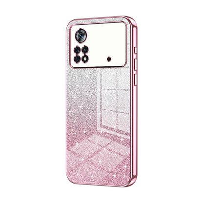 Xiaomi Poco X4 Pro 5G Glitter Powder Electroplated Gradient Phone Case – Fashionable & Luxurious with Anti-Fingerprint Coating, Shock-Absorption, and Lens Protection