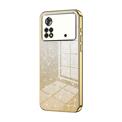 Xiaomi Poco X4 Pro 5G Glitter Powder Electroplated Gradient Phone Case – Fashionable & Luxurious with Anti-Fingerprint Coating, Shock-Absorption, and Lens Protection