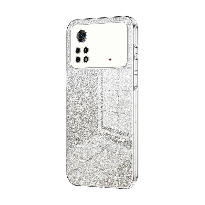 Xiaomi Poco X4 Pro 5G Glitter Powder Electroplated Gradient Phone Case – Fashionable & Luxurious with Anti-Fingerprint Coating, Shock-Absorption, and Lens Protection