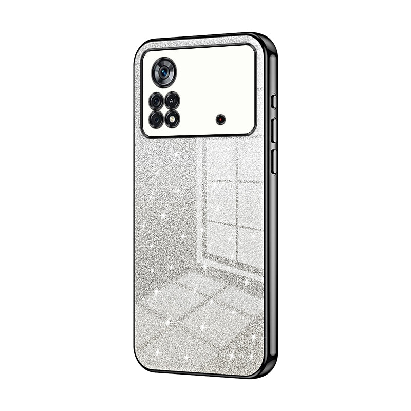 Xiaomi Poco X4 Pro 5G Glitter Powder Electroplated Gradient Phone Case – Fashionable & Luxurious with Anti-Fingerprint Coating, Shock-Absorption, and Lens Protection