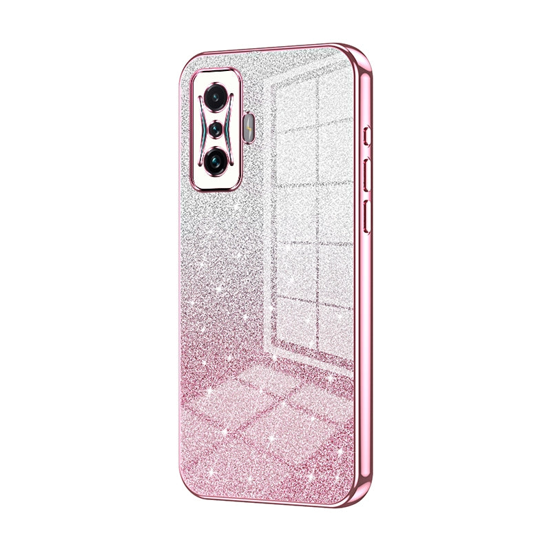 Xiaomi Redmi K50 Gaming Glitter Powder Electroplated Gradient Phone Case – Fashionable & Luxurious with Anti-Fingerprint Coating, Shock-Absorption, and Lens Protection