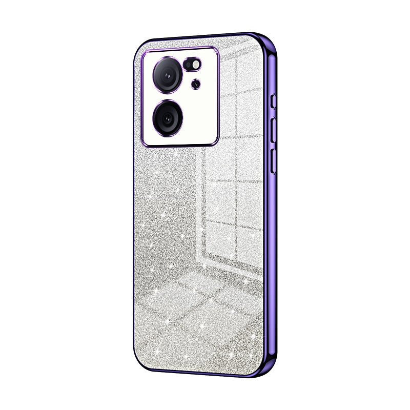 Xiaomi 13T Glitter Powder Electroplated Gradient Phone Case – Fashionable & Luxurious with Anti-Fingerprint Coating, Shock-Absorption, and Lens Protection