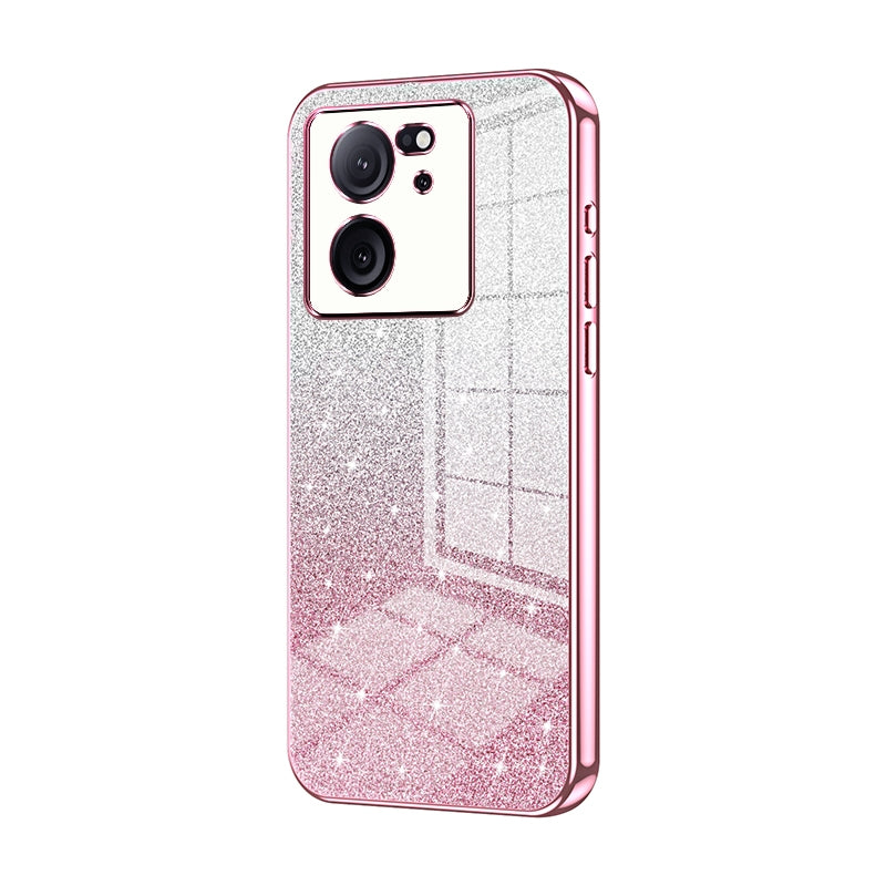 Xiaomi 13T Glitter Powder Electroplated Gradient Phone Case – Fashionable & Luxurious with Anti-Fingerprint Coating, Shock-Absorption, and Lens Protection