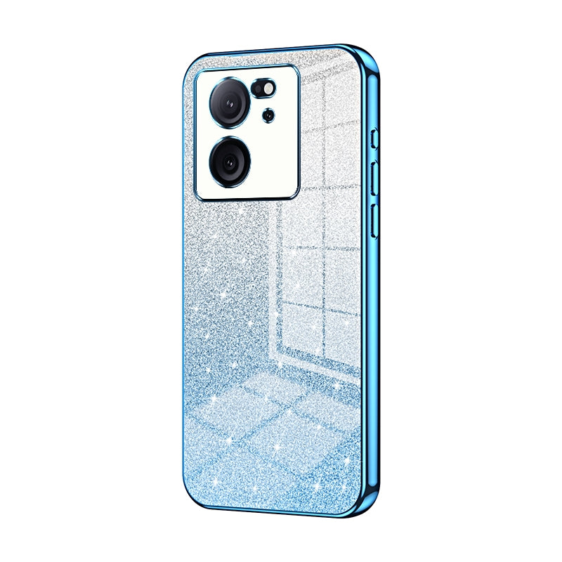 Xiaomi 13T Glitter Powder Electroplated Gradient Phone Case – Fashionable & Luxurious with Anti-Fingerprint Coating, Shock-Absorption, and Lens Protection