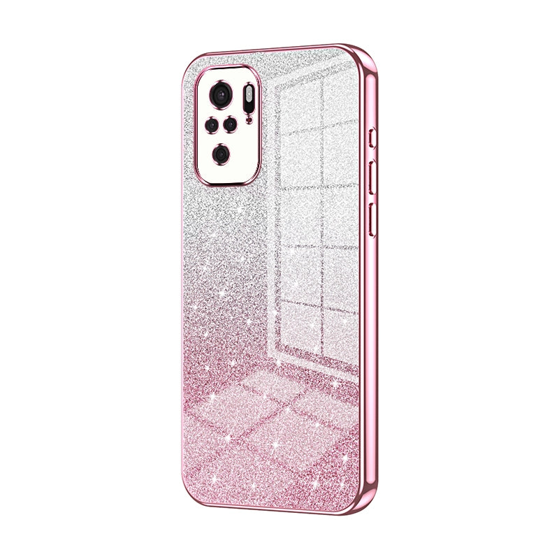 Xiaomi Redmi Note 10 Glitter Powder Electroplated Gradient Phone Case – Fashionable & Luxurious with Anti-Fingerprint Coating, Shock-Absorption, and Lens Protection