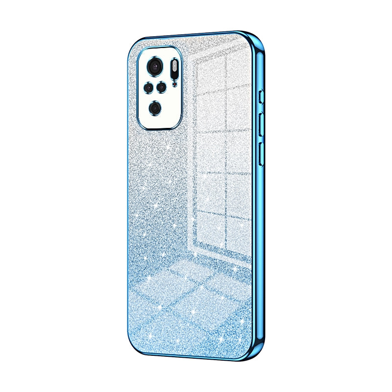 Xiaomi Redmi Note 10 Glitter Powder Electroplated Gradient Phone Case – Fashionable & Luxurious with Anti-Fingerprint Coating, Shock-Absorption, and Lens Protection