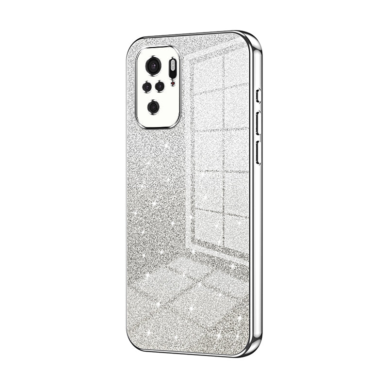 Xiaomi Redmi Note 10 Glitter Powder Electroplated Gradient Phone Case – Fashionable & Luxurious with Anti-Fingerprint Coating, Shock-Absorption, and Lens Protection