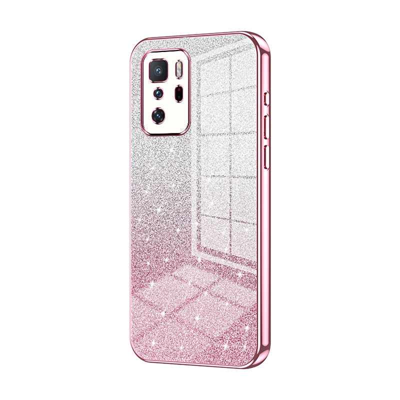 Xiaomi Redmi Note 10 Pro 5G Glitter Powder Electroplated Gradient Phone Case – Fashionable & Luxurious with Anti-Fingerprint Coating, Shock-Absorption, and Lens Protection
