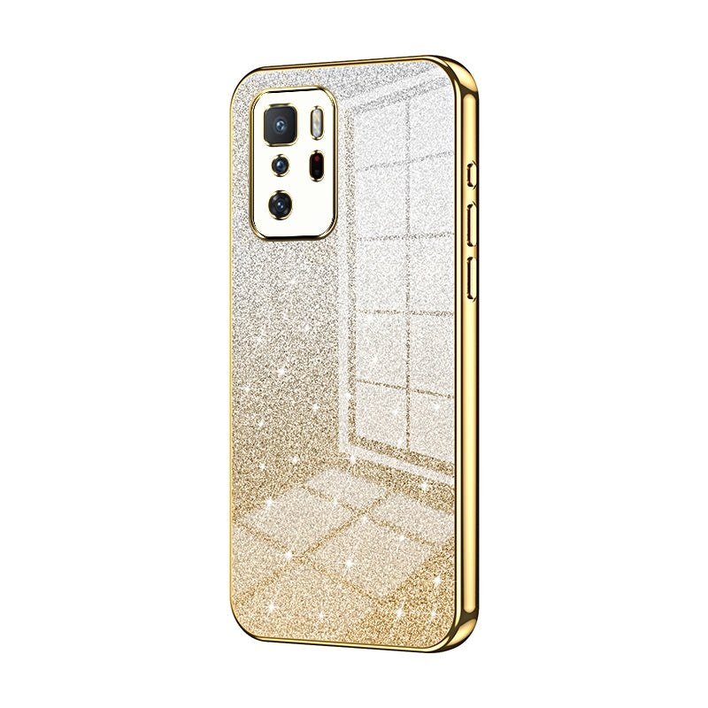 Xiaomi Redmi Note 10 Pro 5G Glitter Powder Electroplated Gradient Phone Case – Fashionable & Luxurious with Anti-Fingerprint Coating, Shock-Absorption, and Lens Protection