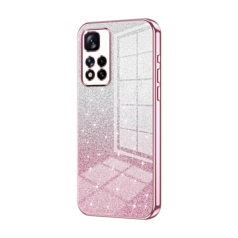 Xiaomi Redmi Note 11 Pro+ 5G Glitter Powder Electroplated Gradient Phone Case – Fashionable & Luxurious with Anti-Fingerprint Coating, Shock-Absorption, and Lens Protection