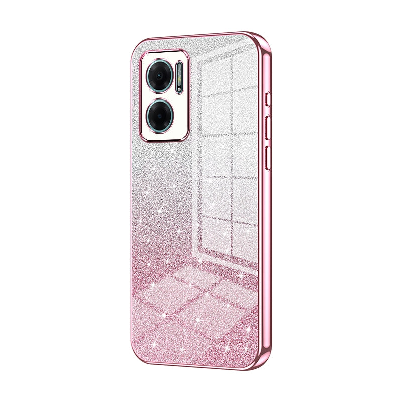 Xiaomi Redmi Redmi 10 5G Glitter Powder Electroplated Gradient Phone Case – Fashionable & Luxurious with Anti-Fingerprint Coating, Shock-Absorption, and Lens Protection