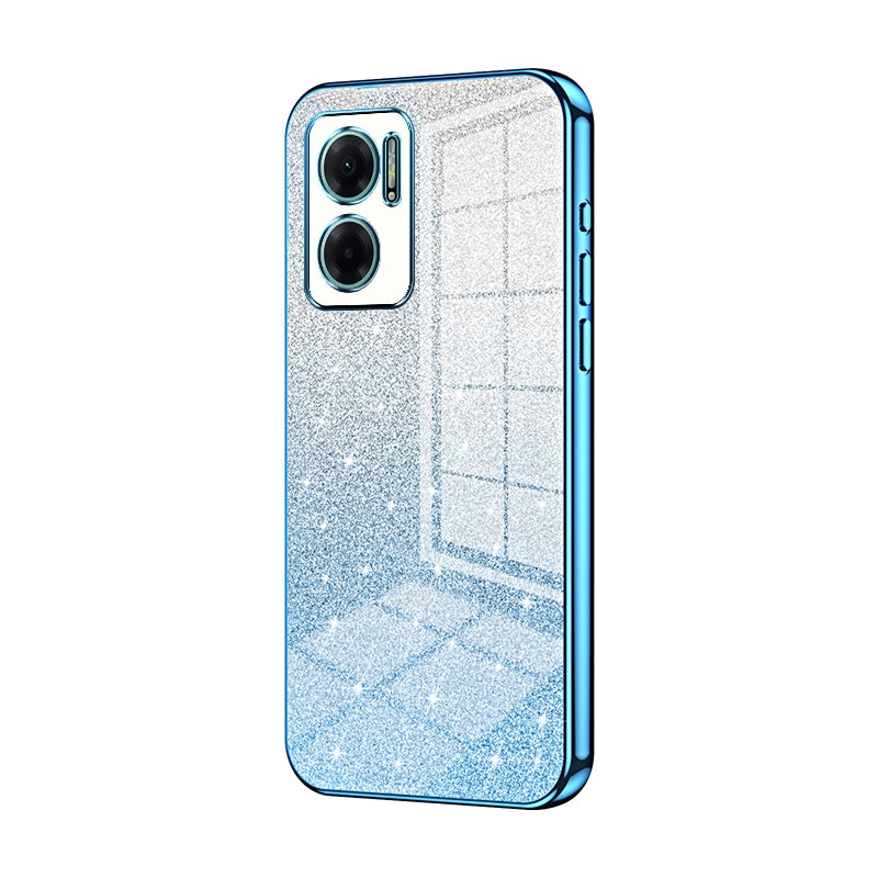 Xiaomi Redmi Redmi 10 5G Glitter Powder Electroplated Gradient Phone Case – Fashionable & Luxurious with Anti-Fingerprint Coating, Shock-Absorption, and Lens Protection