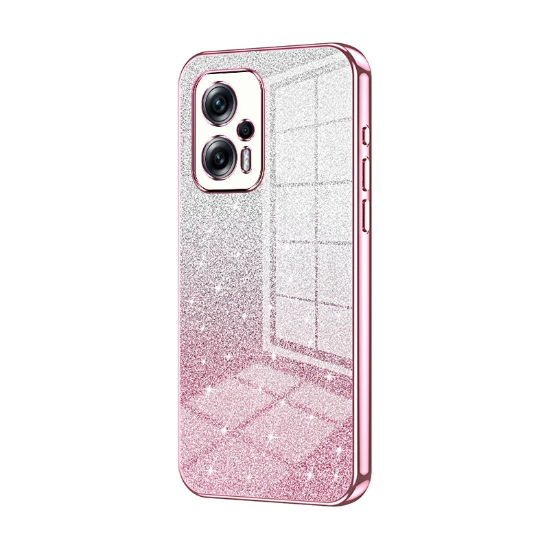 Xiaomi Redmi Note 11T Pro Glitter Powder Electroplated Gradient Phone Case – Fashionable & Luxurious with Anti-Fingerprint Coating, Shock-Absorption, and Lens Protection