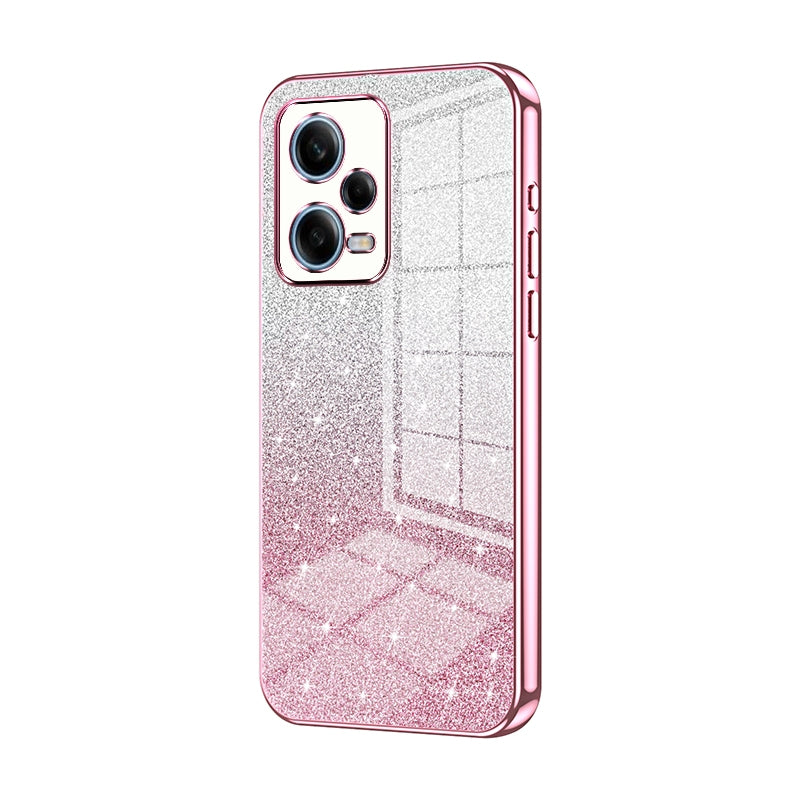 Xiaomi Redmi Note 12 Pro 5G Glitter Powder Electroplated Gradient Phone Case – Fashionable & Luxurious with Anti-Fingerprint Coating, Shock-Absorption, and Lens Protection