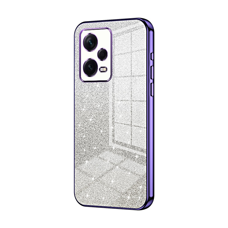 Xiaomi Redmi Note 12 Pro+ Glitter Powder Electroplated Gradient Phone Case – Fashionable & Luxurious with Anti-Fingerprint Coating, Shock-Absorption, and Lens Protection