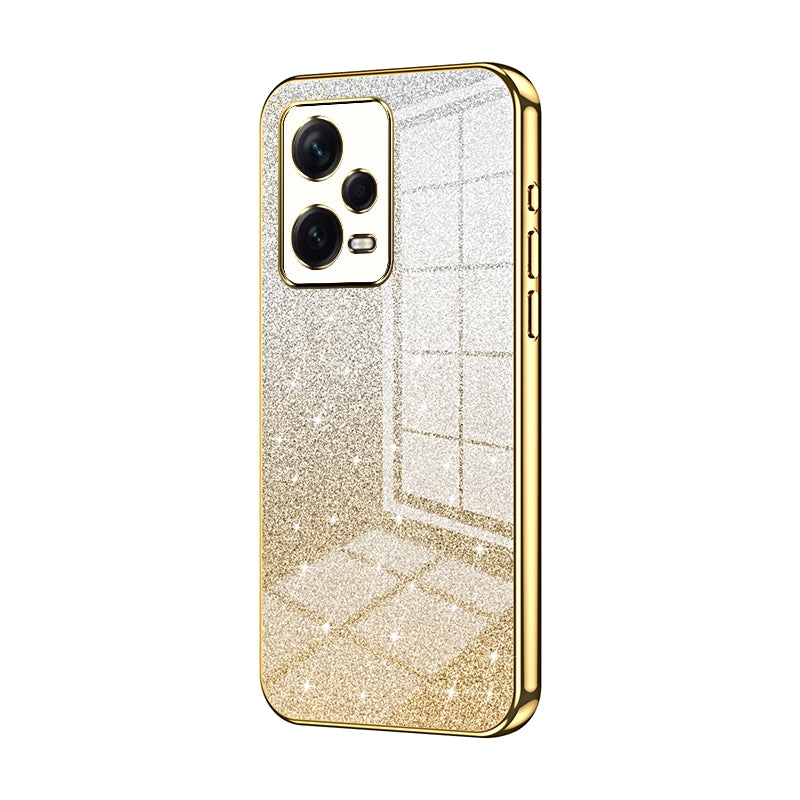 Xiaomi Redmi Note 12 Pro+ Glitter Powder Electroplated Gradient Phone Case – Fashionable & Luxurious with Anti-Fingerprint Coating, Shock-Absorption, and Lens Protection