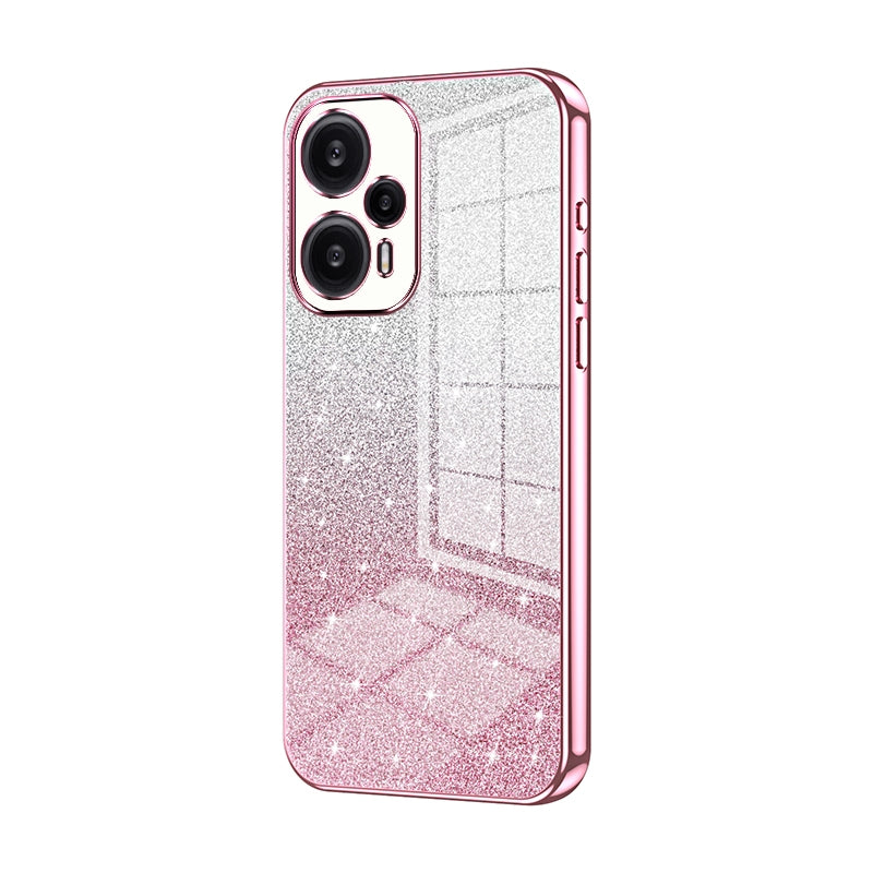 Xiaomi Redmi Note 12 Turbo/Poco F5 Glitter Powder Electroplated Gradient Phone Case – Fashionable & Luxurious with Anti-Fingerprint Coating, Shock-Absorption, and Lens Protection