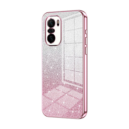 Xiaomi Redmi K40 Pro+ Glitter Powder Electroplated Gradient Phone Case – Fashionable & Luxurious with Anti-Fingerprint Coating, Shock-Absorption, and Lens Protection