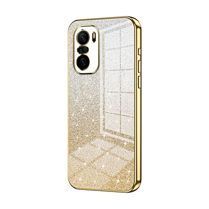 Xiaomi Redmi K40 Pro Glitter Powder Electroplated Gradient Phone Case – Fashionable & Luxurious with Anti-Fingerprint Coating, Shock-Absorption, and Lens Protection