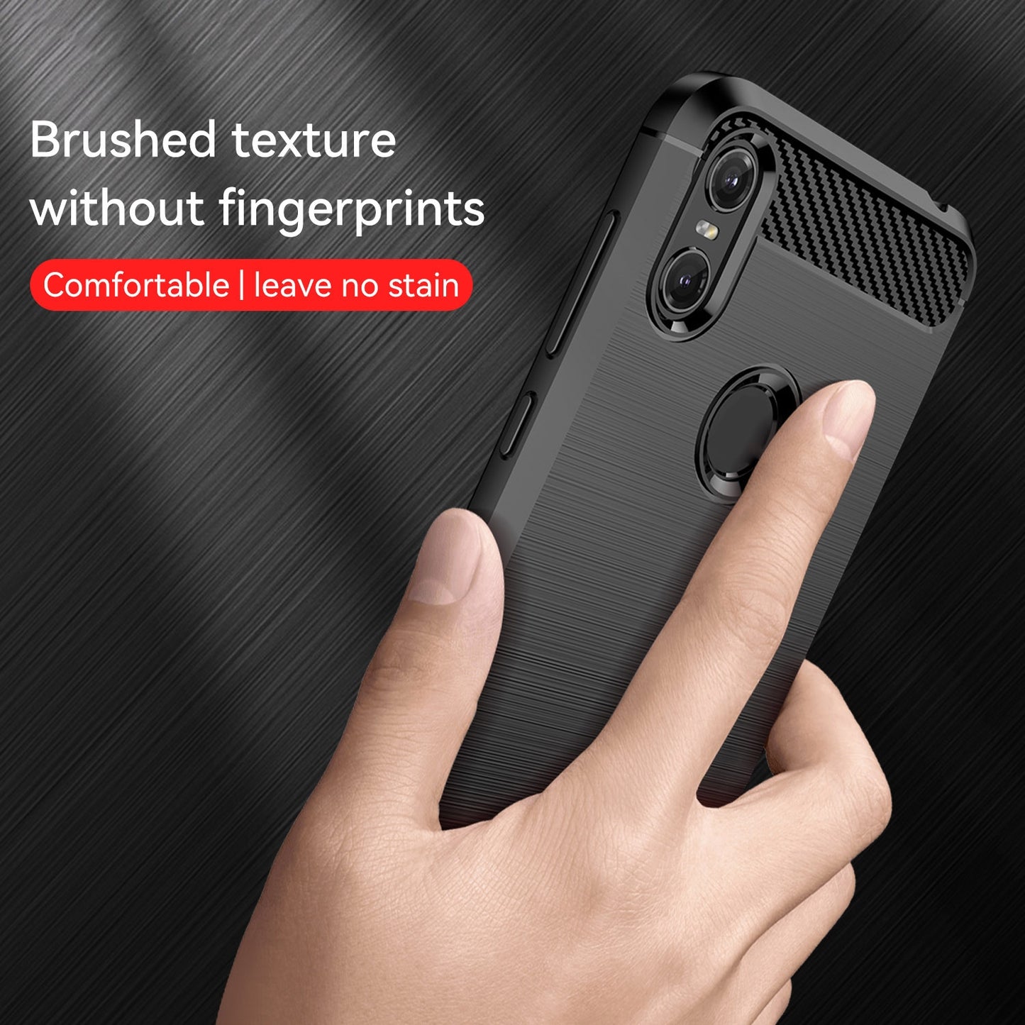 Motorola Moto One Carbon Fibre Brushed Texture TPU Protective Phone Case Shockproof Slim Cover