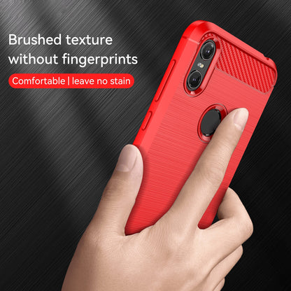 Motorola Moto One Carbon Fibre Brushed Texture TPU Protective Phone Case Shockproof Slim Cover