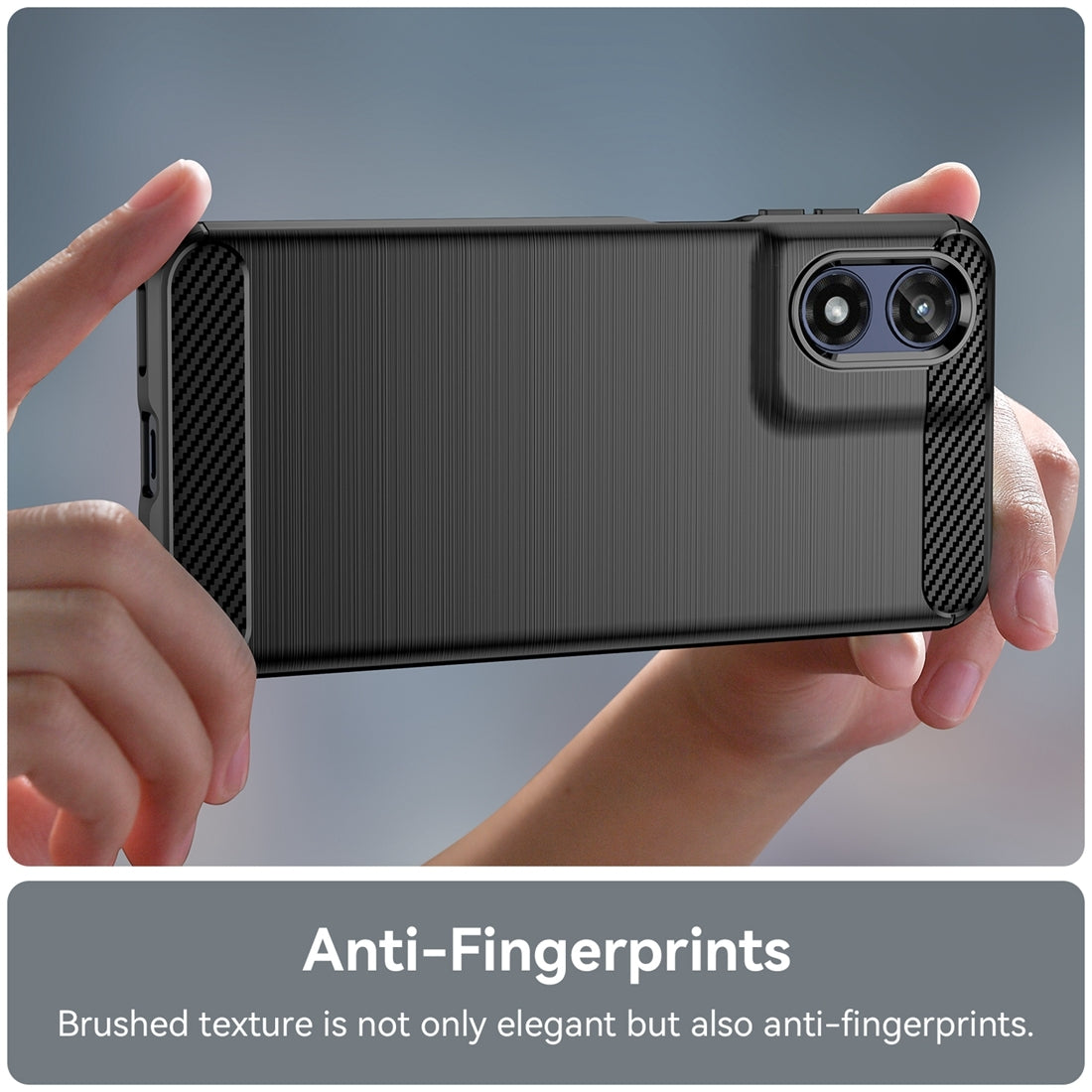 Motorola Moto G Play 2024 Carbon Fibre Brushed Texture TPU Protective Phone Case Shockproof Slim Cover