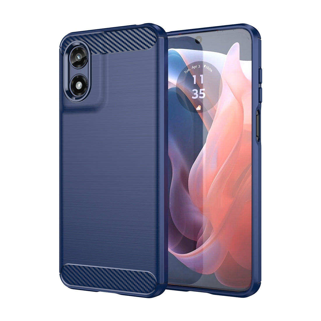 Motorola Moto G Play 2024 Carbon Fibre Brushed Texture TPU Protective Phone Case Shockproof Slim Cover
