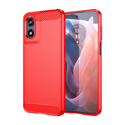 Motorola Moto G Play 2024 Carbon Fibre Brushed Texture TPU Protective Phone Case Shockproof Slim Cover
